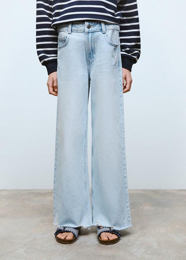 mango Jeans wideleg bajo deshilachado Precio de fábrica