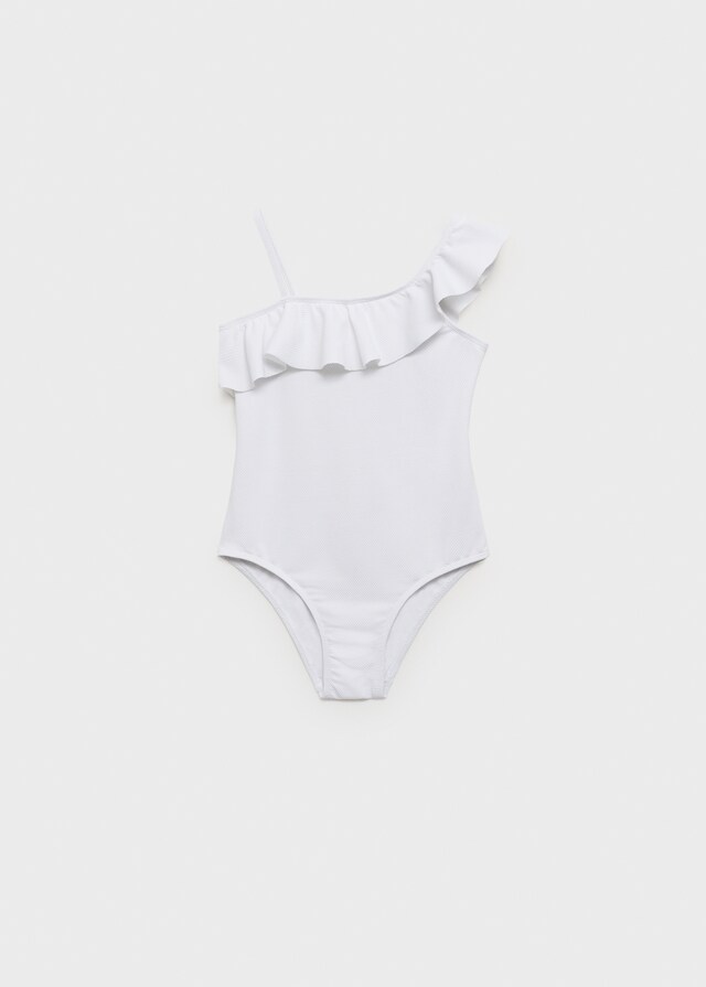 mango Bañador asimétrico volante Rebajas de fin de temporada