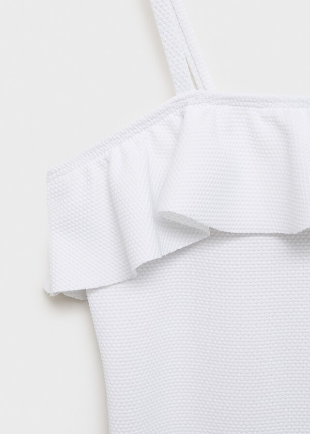 mango Bañador asimétrico volante Rebajas de fin de temporada