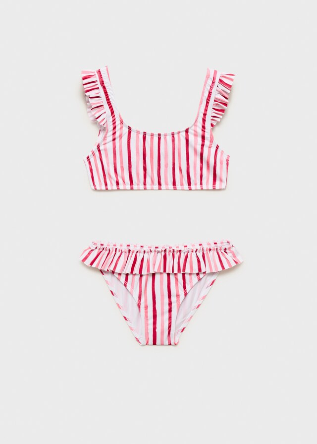 mango Bikini rayas volante
