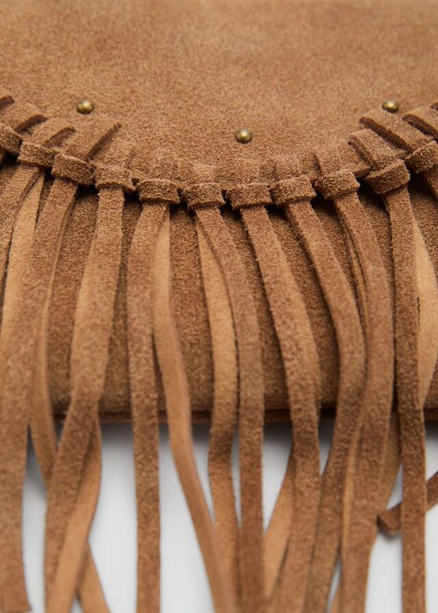 mango Bolso piel flecos Precio ultrabajo