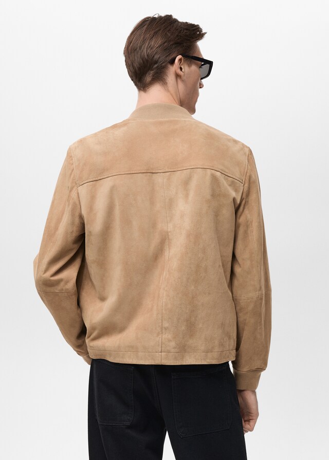 mango Cazadora bomber piel ante Rebajas baratas