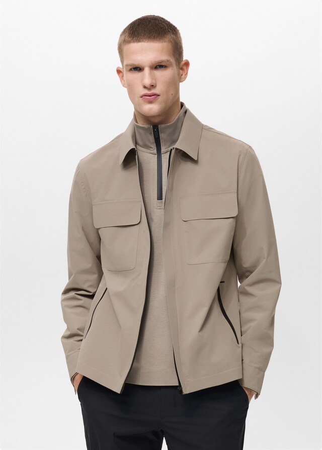 mango Chaqueta water repellent bolsillos