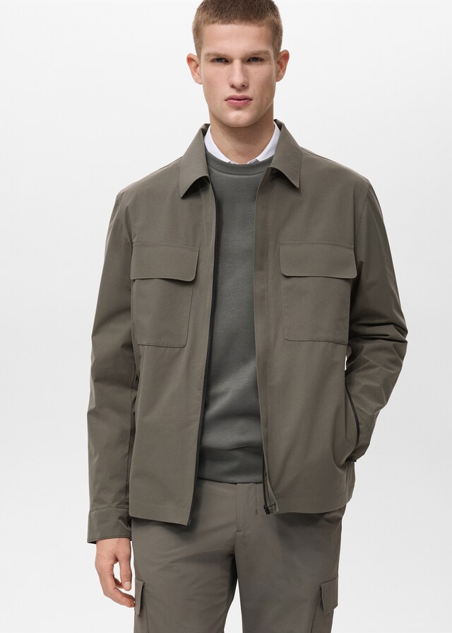 mango Chaqueta water repellent bolsillos