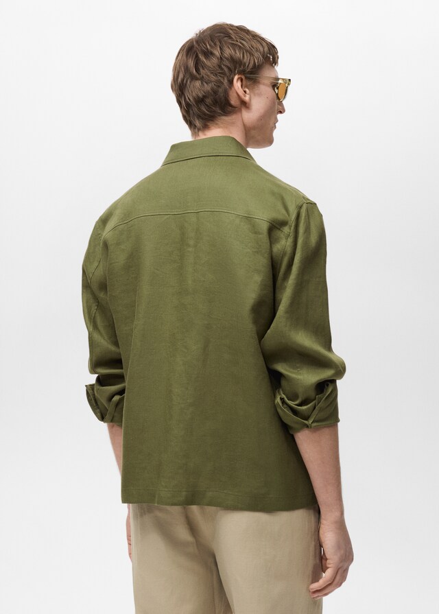 mango Chaqueta 100% lino bolsillos Rebajas top