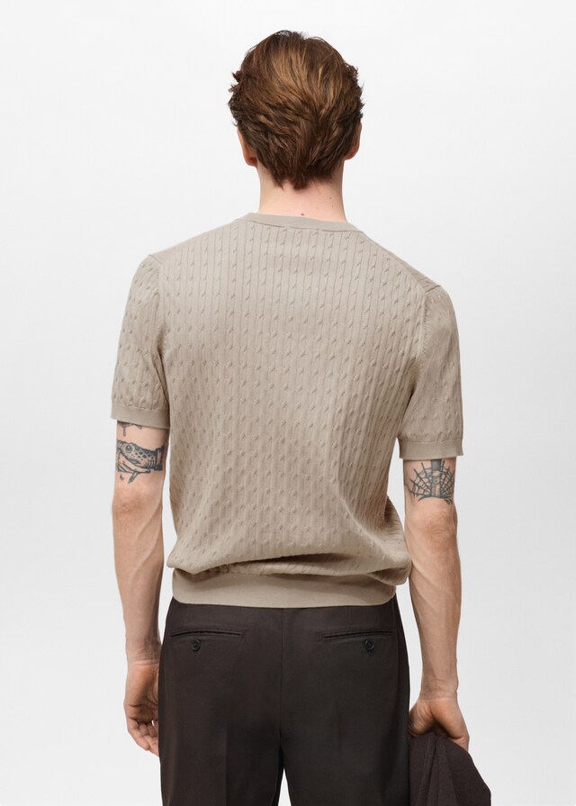 mango Camiseta punto fino trenzado Envío gratis