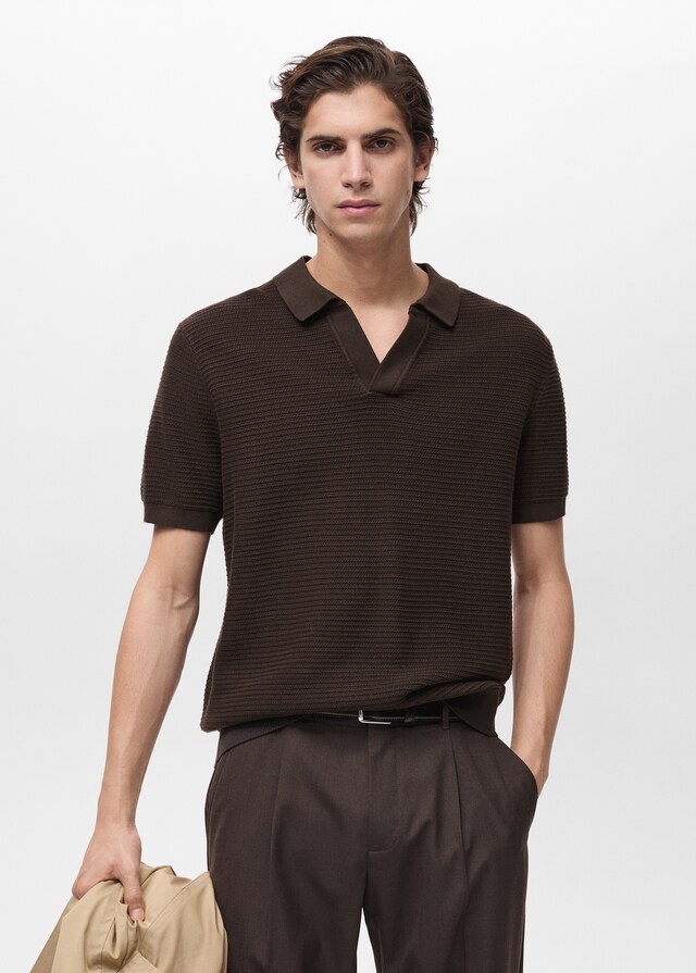 mango Polo 100% algodón punto estructura