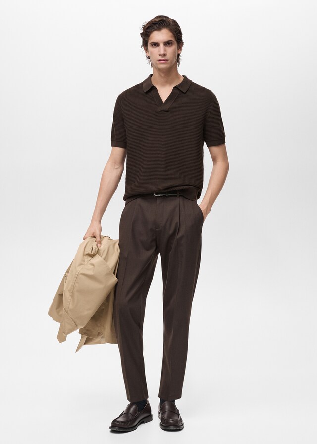 mango Polo 100% algodón punto estructura Oferta especial