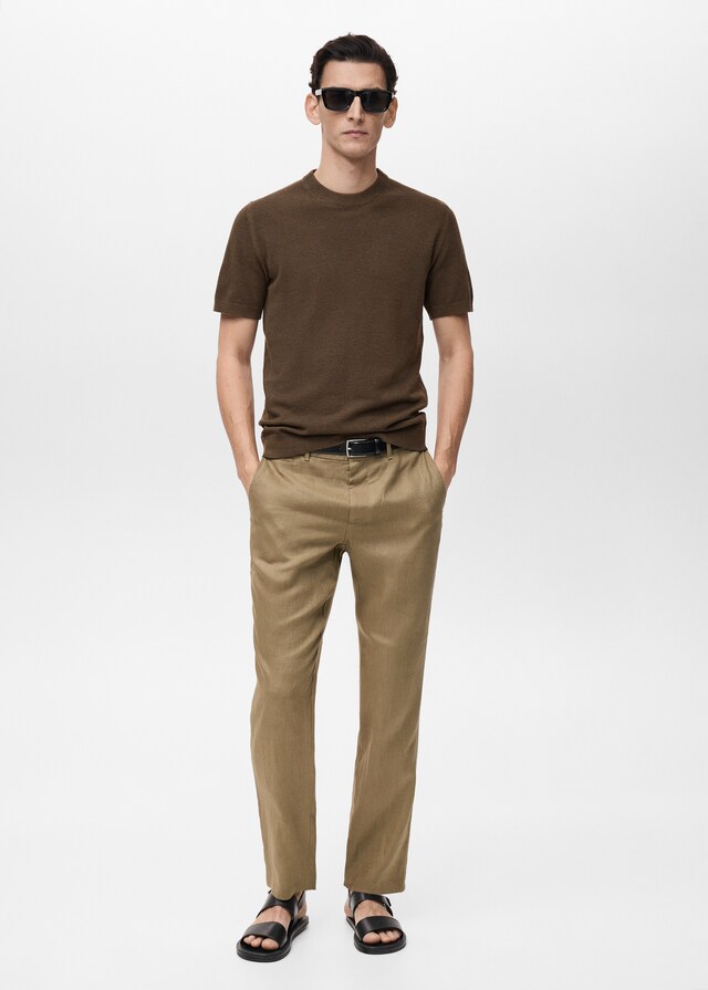 mango Camiseta punto fino algodón Último día