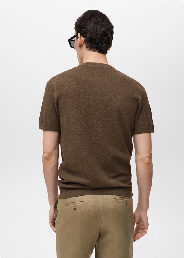 mango Camiseta punto fino algodón Último día