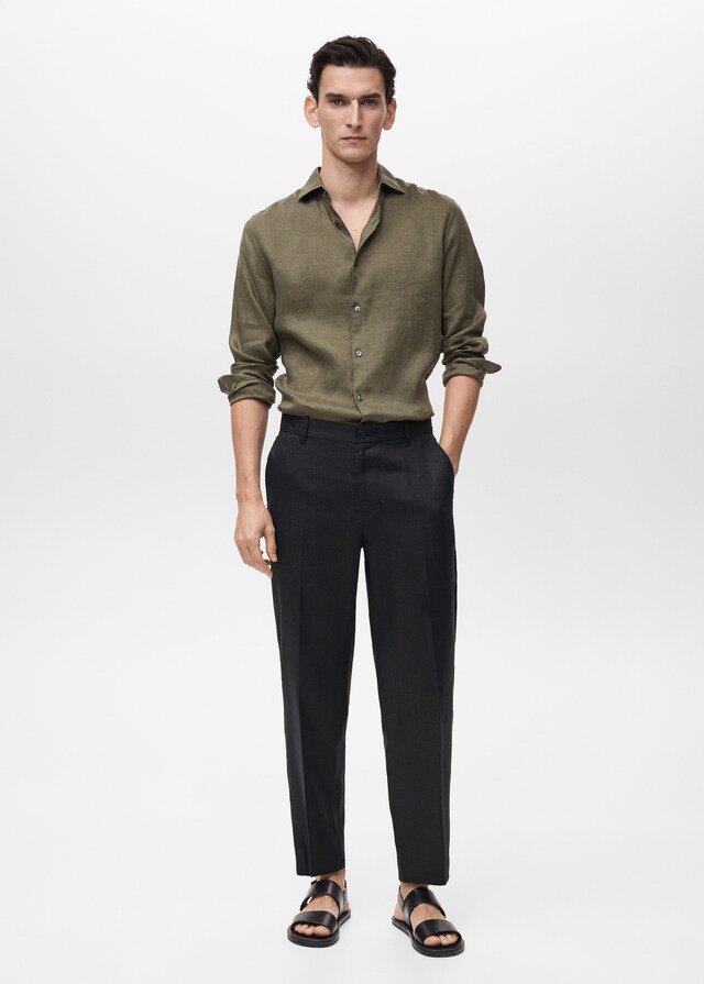 mango Camisa slim fit 100% lino Precio de fábrica