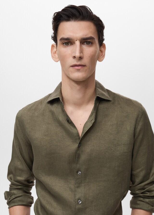 mango Camisa slim fit 100% lino Precio de fábrica