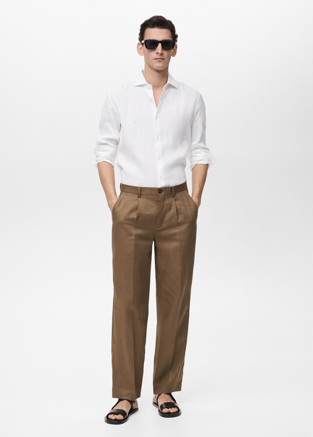 mango Camisa slim fit 100% lino Promoción por tiempo limitado