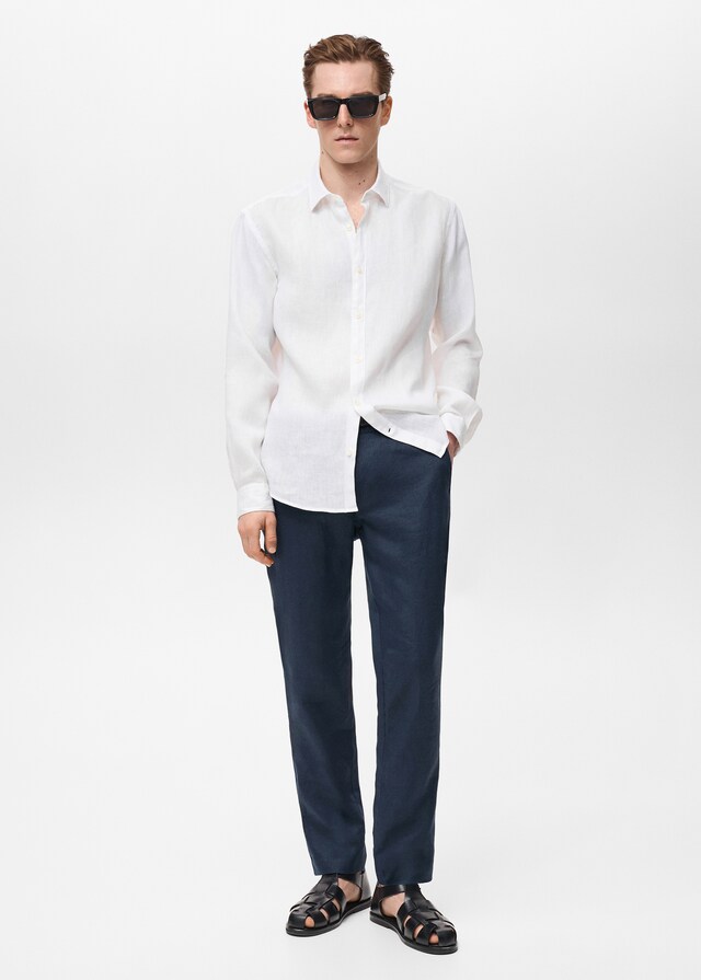mango Camisa 100% lino regular fit Oferta especial de fábrica