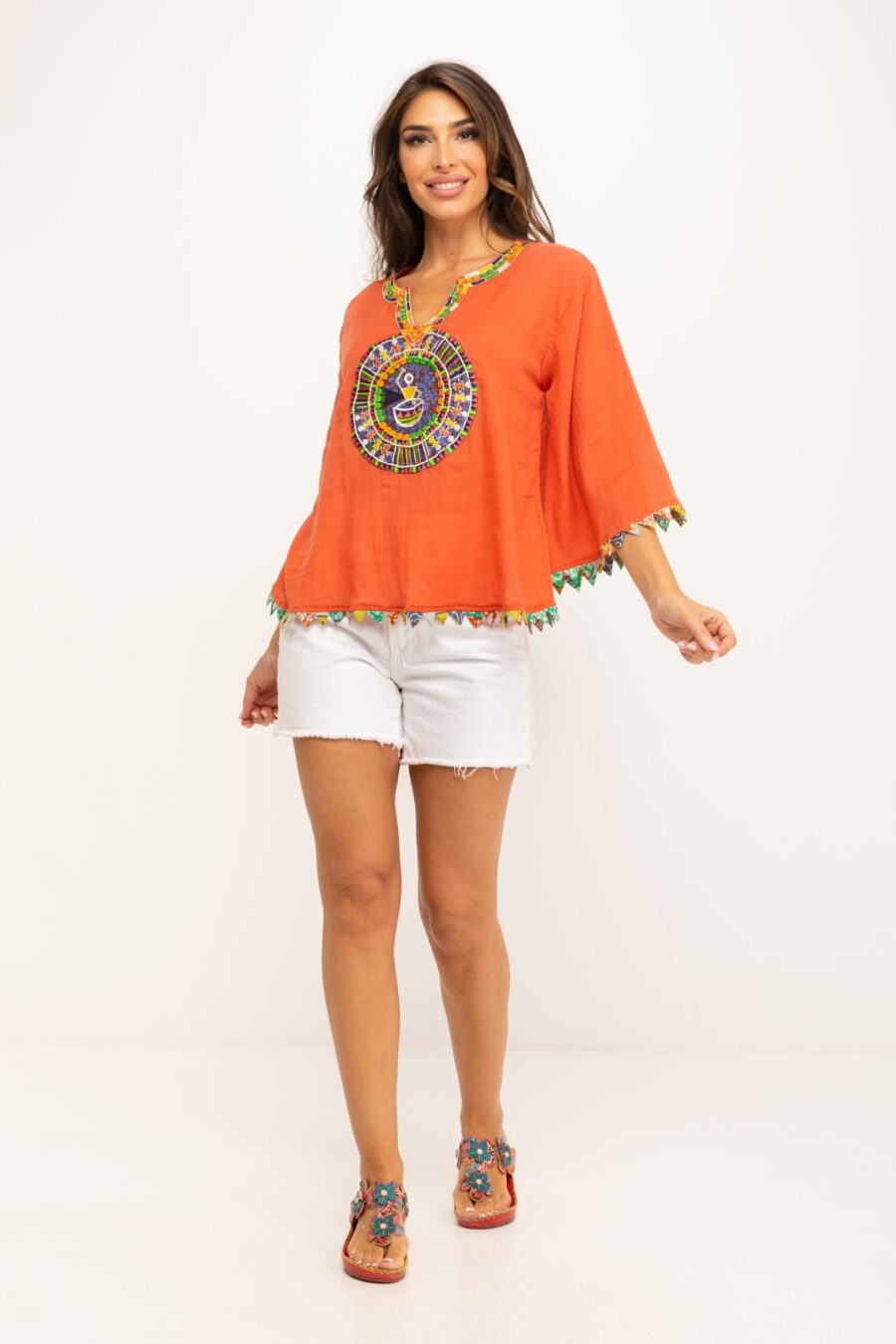 peace&love by calao BLUSA LISA BORDADA EN COLORES