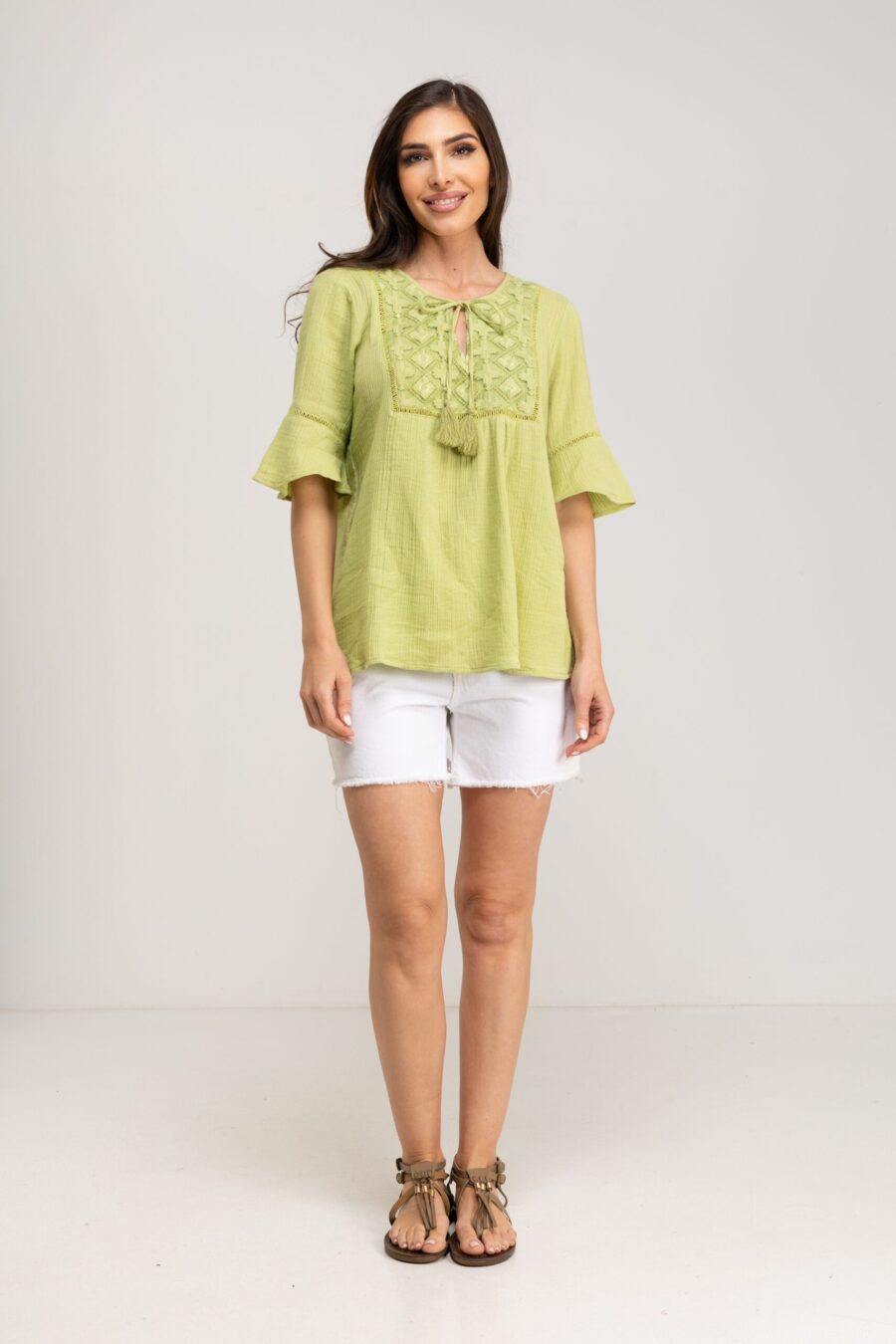 peace&love by calao BLUSA LISA CON APLIQUE DE TEJIDO
