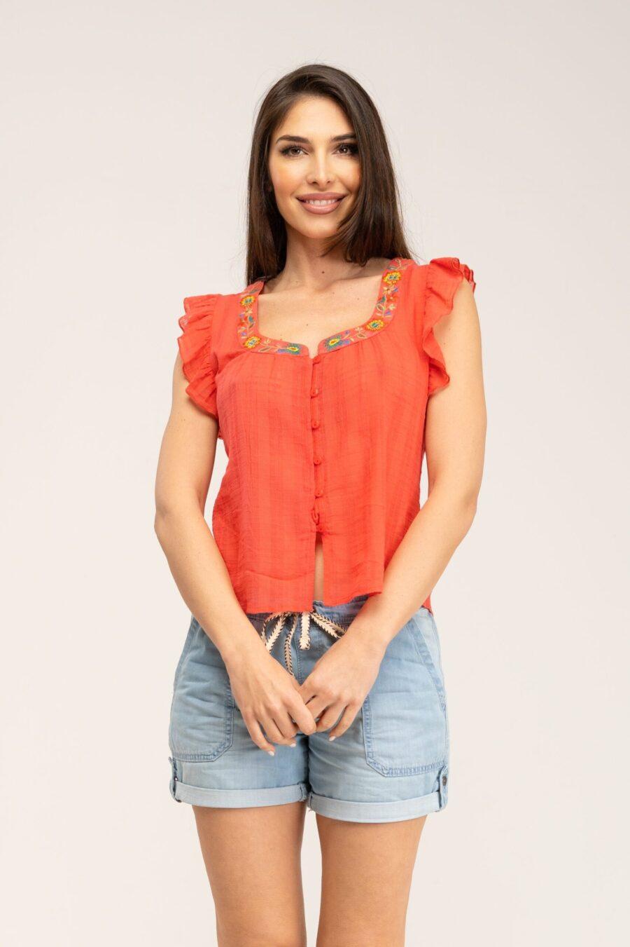 peace&love by calao BLUSA BORDADA DE ASPECTO MANUAL Ofertas de temporada