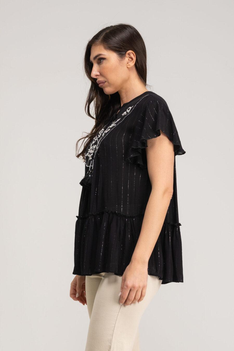 peace&love by calao BLUSA LISA BORDADA CUELLO MAO Rebajas de fin de temporada