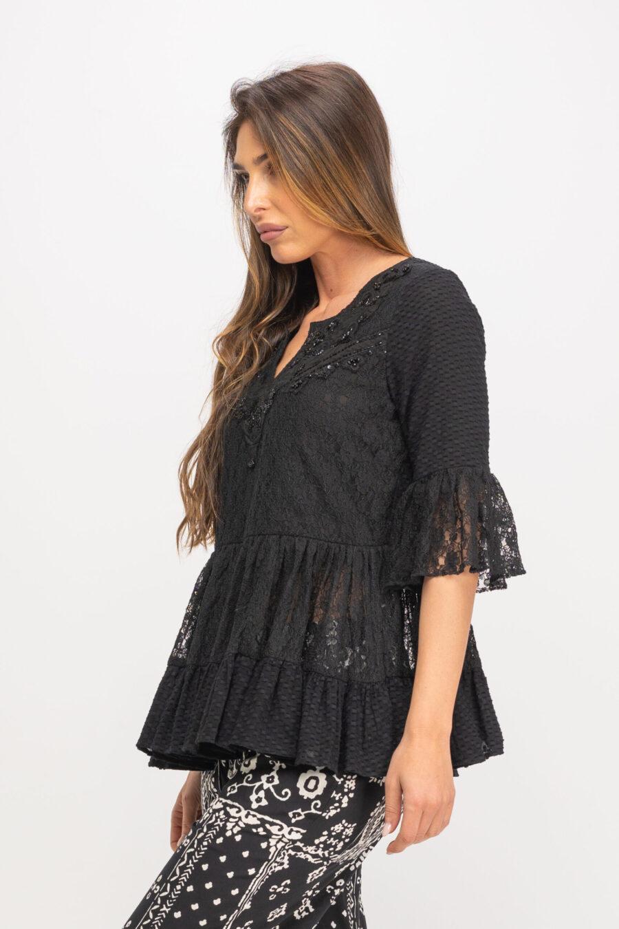 peace&love by calao BLUSA DE ENCAJE MANGA 3/4 Precio ultrabajo