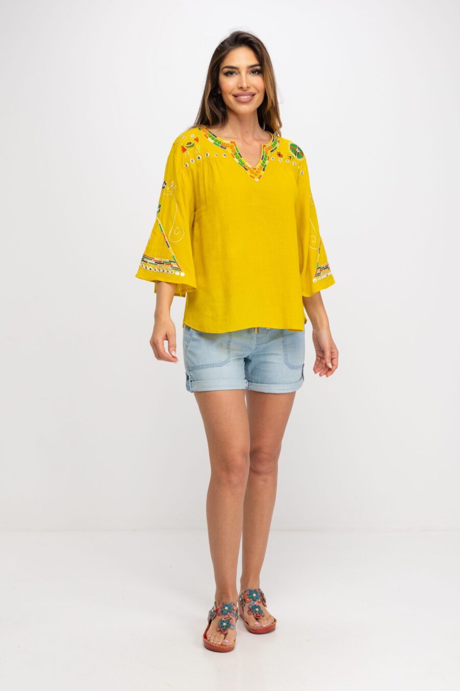 peace&love by calao BLUSA DE CUELLO PICO Y ESTILO OVERSIZE PR9011B Outlet online