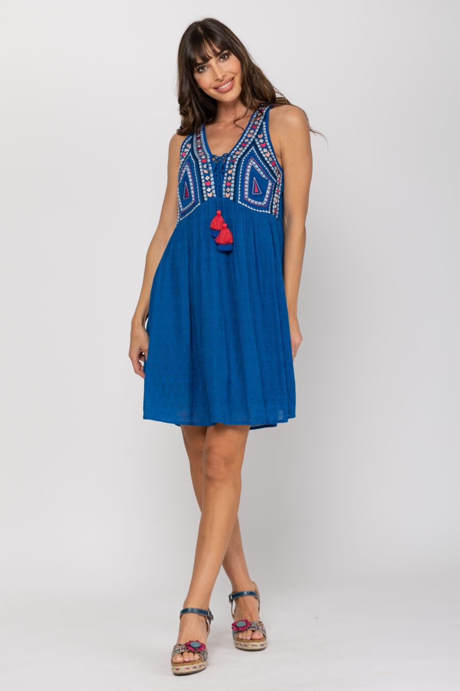 peace&love by calao VESTIDO LISO BORDADO