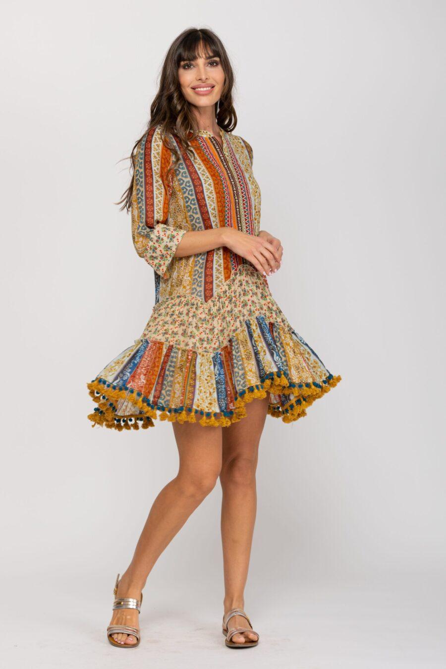 peace&love by calao VESTIDO DE ESTAMPADO PATCHWORK