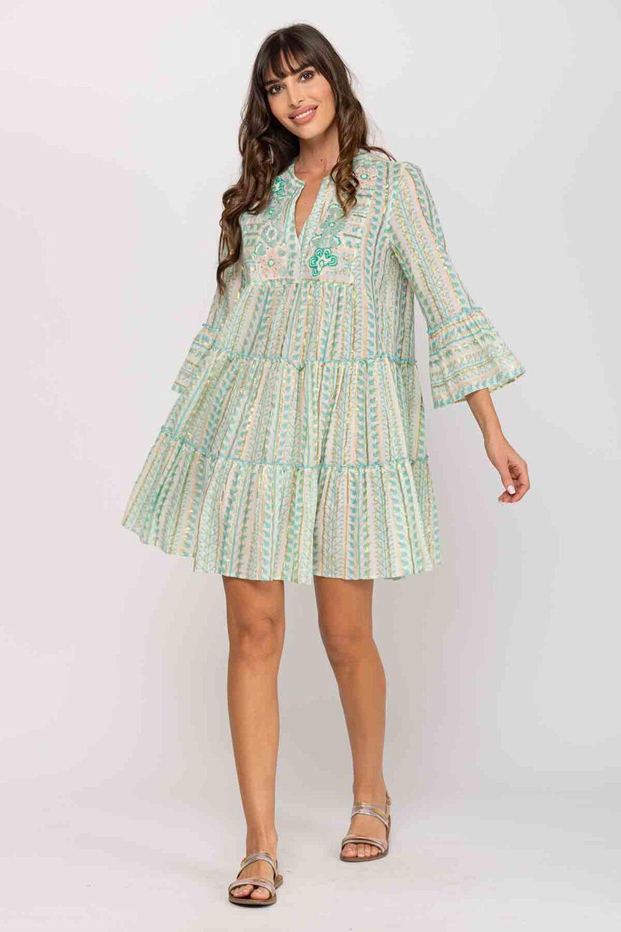 peace&love by calao VESTIDO CUELLO MAO CON ESTAMPADO