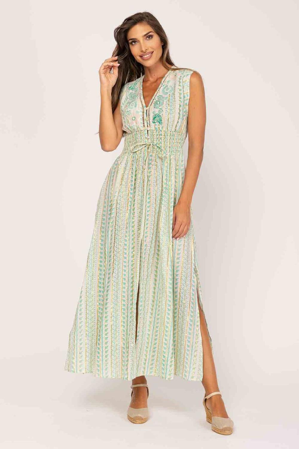peace&love by calao VESTIDO LARGO CUELLO V Oferta especial de fábrica
