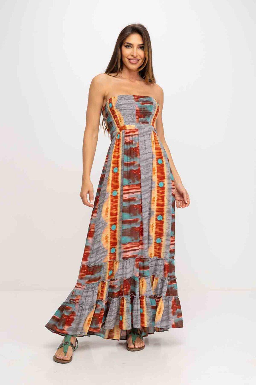 peace&love by calao VESTIDO ESTAMPADO ESCOTE PALABRA DE HONOR