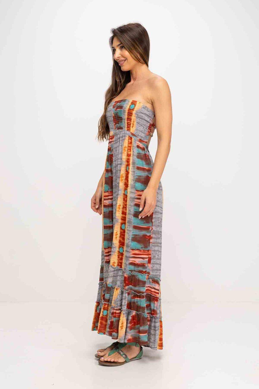 peace&love by calao VESTIDO ESTAMPADO ESCOTE PALABRA DE HONOR En oferta