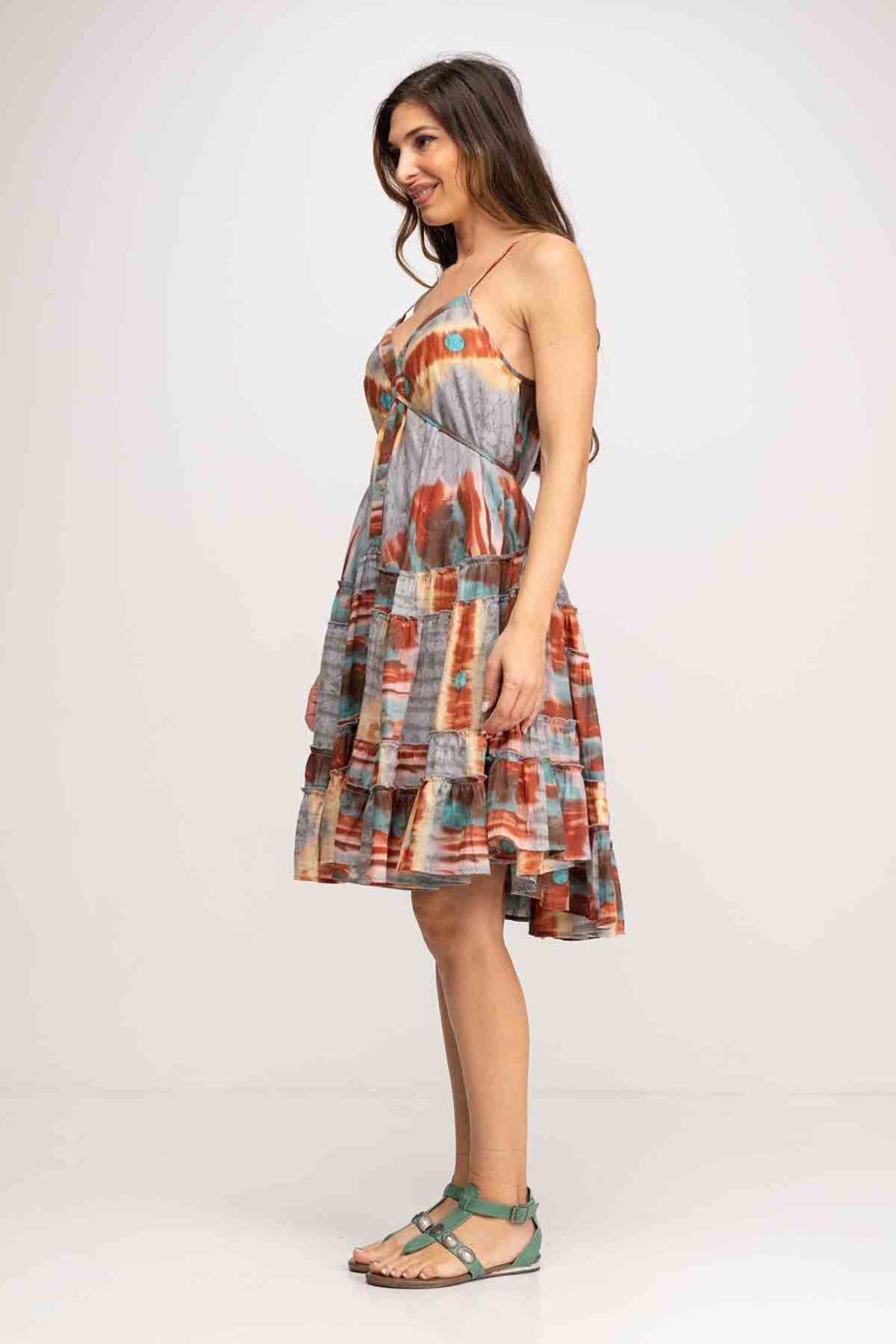 peace&love by calao VESTIDO CORTADO AL BIES LARGO TIE DYE Descuento por venta flash