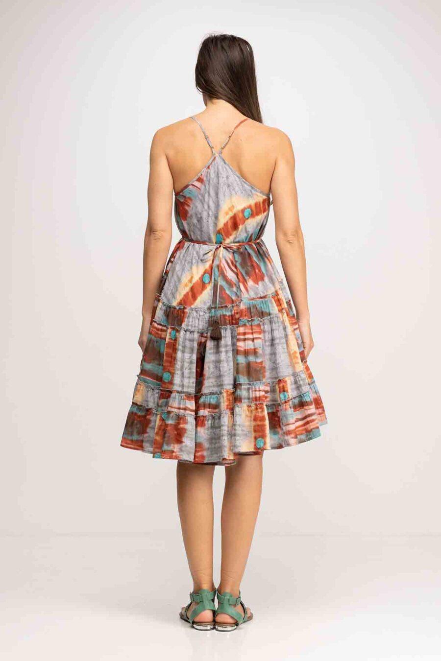 peace&love by calao VESTIDO CORTADO AL BIES LARGO TIE DYE Descuento por venta flash