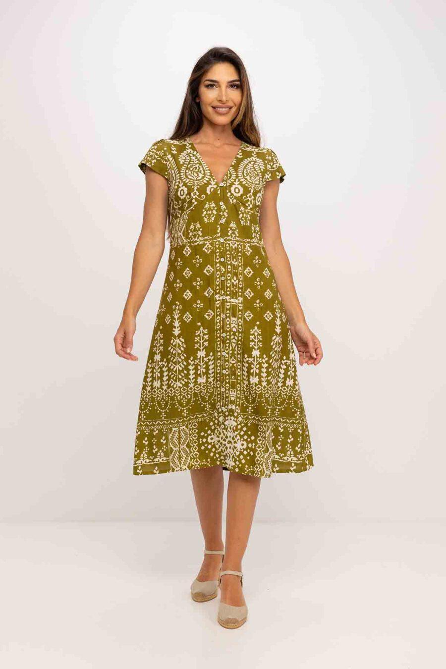 peace&love by calao VESTIDO LARGO ESTAMPADO BITONO Descuento