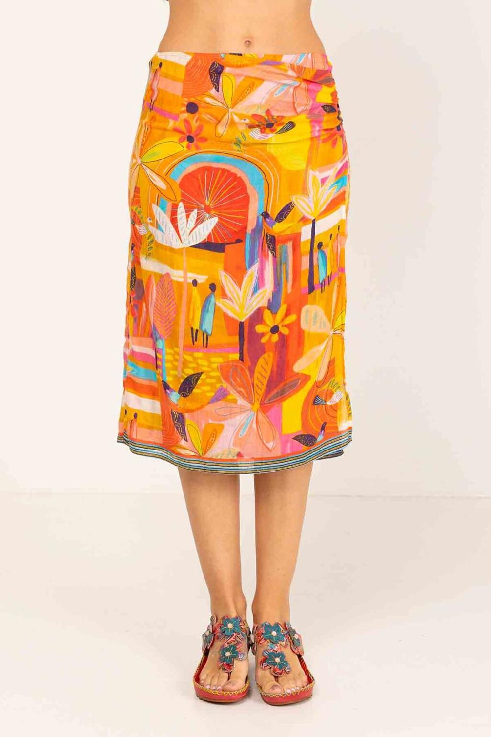 peace&love by calao FALDA MIDI ESTAMPADA Superdescuento