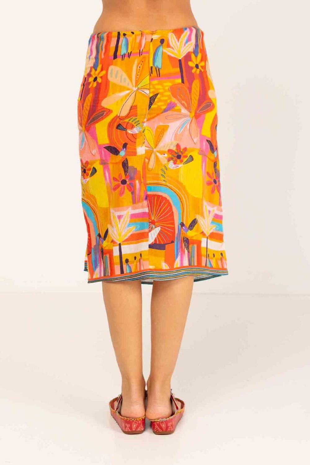 peace&love by calao FALDA MIDI ESTAMPADA Superdescuento