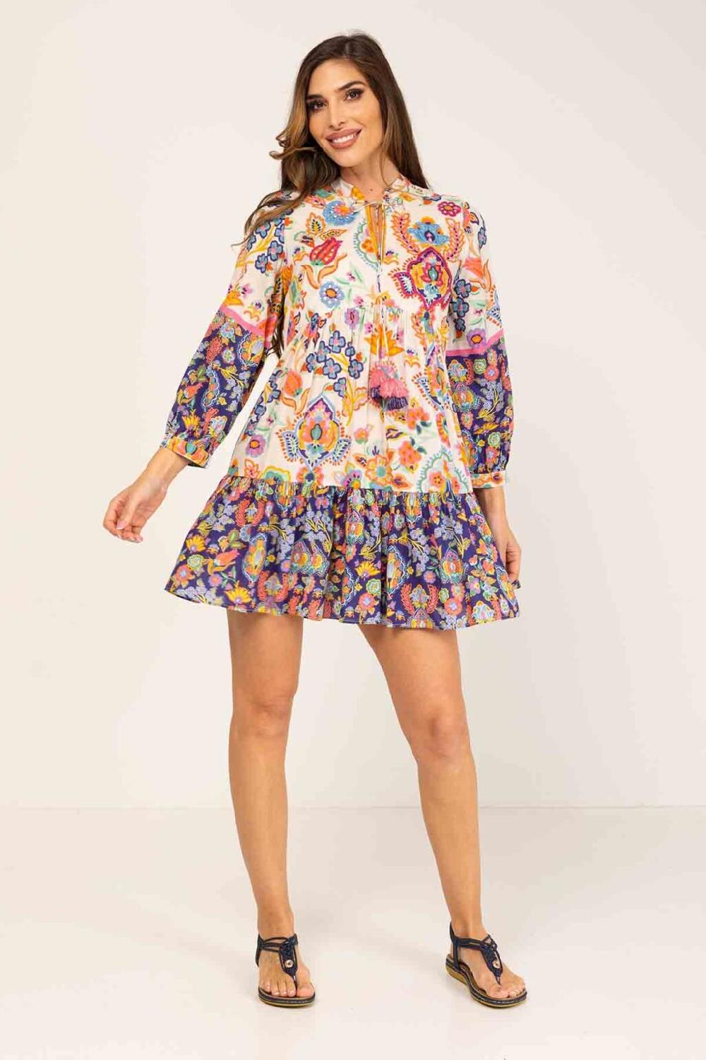 peace&love by calao TUNICA AMPLIA CON MIX DE ESTAMPADOS