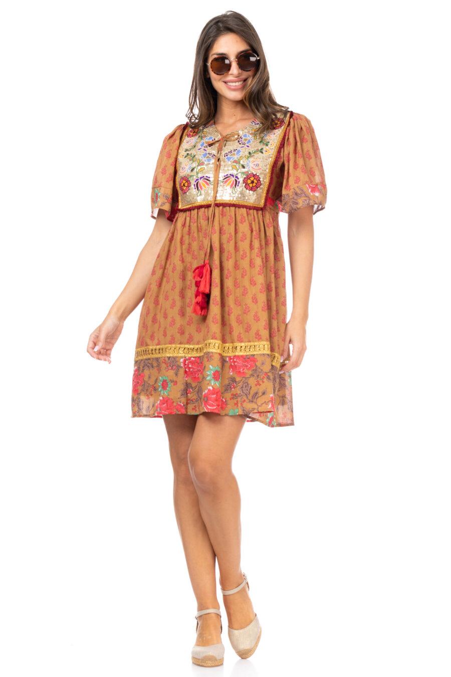 peace&love by calao VESTIDO ESTAMPADO CON BORDADO
