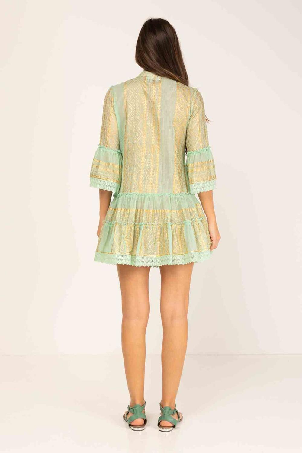 peace&love by calao VESTIDO ESTAMPADO CORTO ESTILO ROCOCO Precio ultrabajo