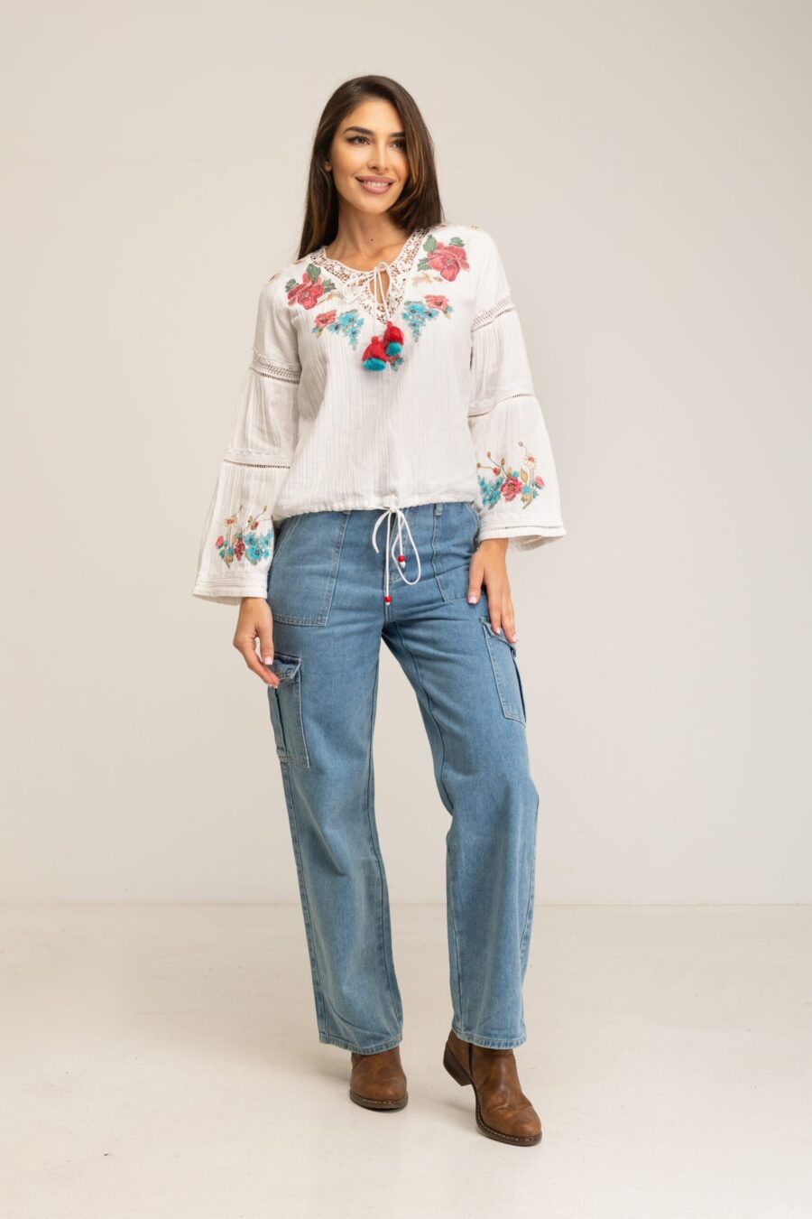 peace&love by calao BLUSA LISA BORDADA PR3092B Precio de fábrica