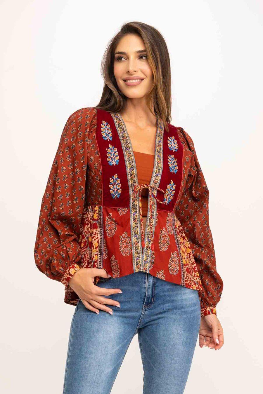peace&love by calao BLUSA ALGODÓN Y TERCIOPELO IC1023B