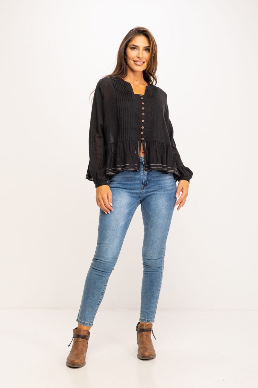 peace&love by calao BLUSA ALGODÓN RUSTICO IC1003B Grandes descuentos