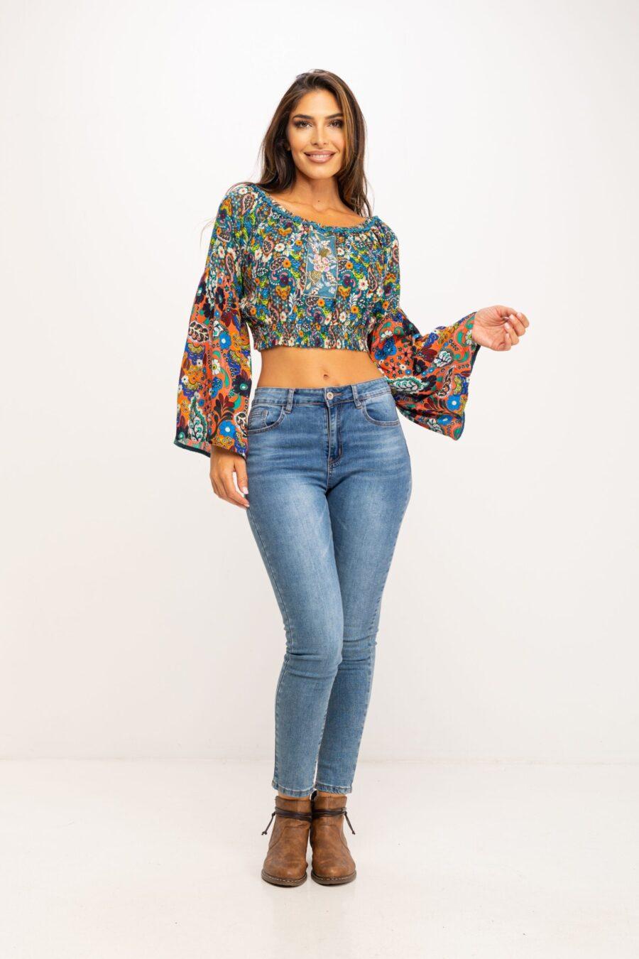 peace&love by calao BLUSA CORTA ESTAMPADA PR1069B Liquidación