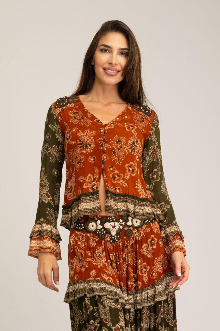 peace&love by calao BLUSA CON DOS ESTAMPADOS PR3086B