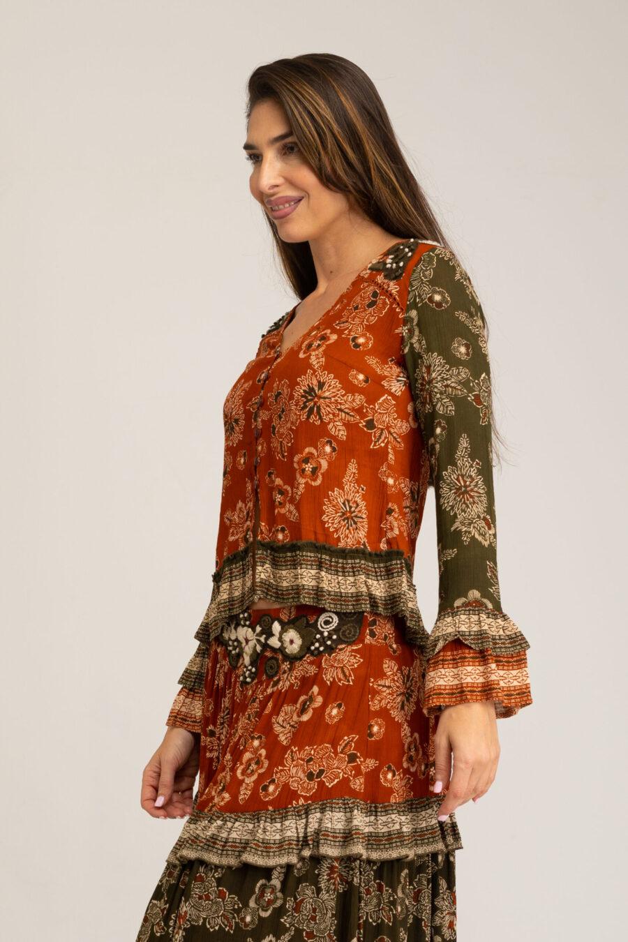 peace&love by calao BLUSA CON DOS ESTAMPADOS PR3086B Tienda de fábrica