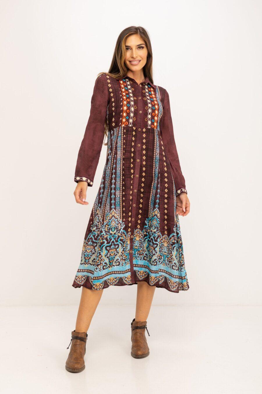peace&love by calao VESTIDO ESTAMPADO ABOTONADO PR3077V