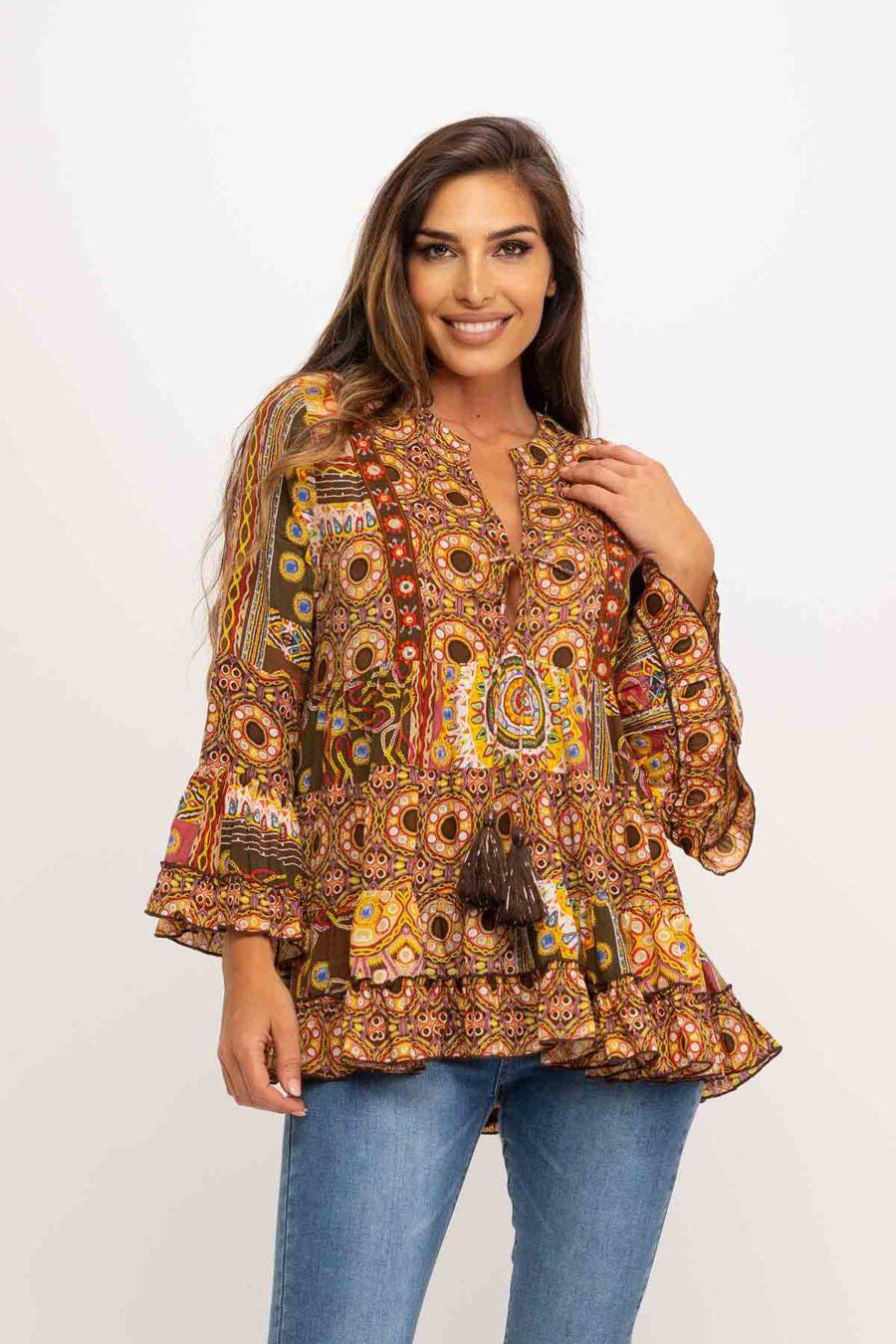 peace&love by calao TUNICA ESTAMPADA CON BORDADOS PR1094TU