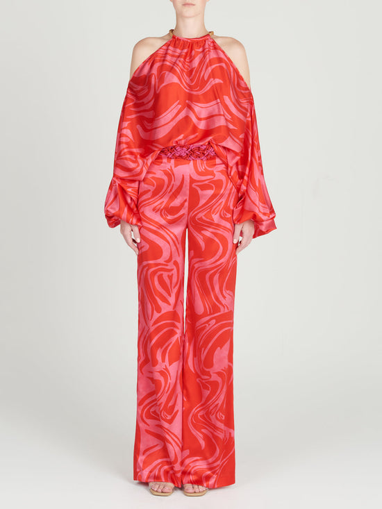 silvia tcherassi Andie Pant Pink Red Marble Últimos 3 días
