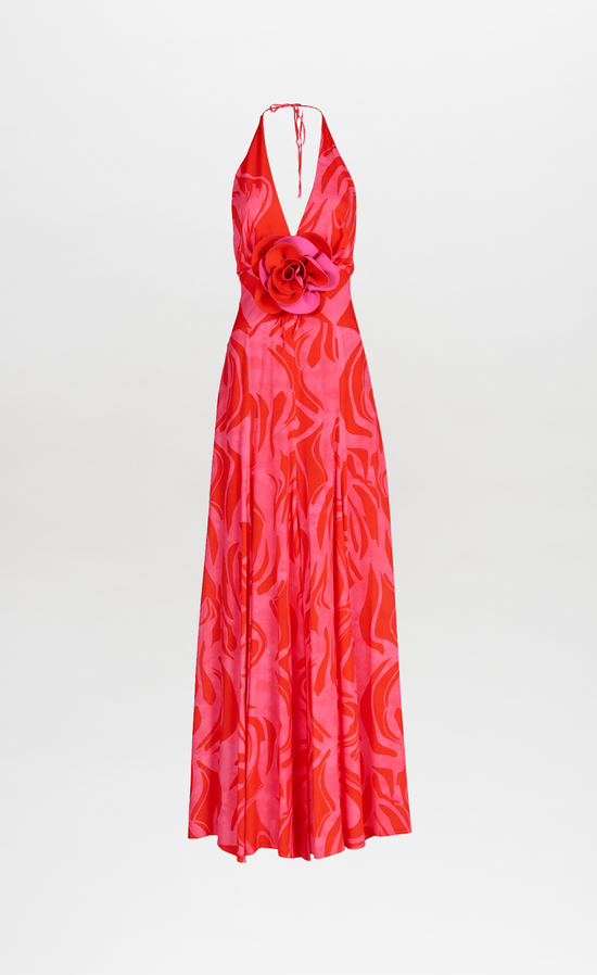 silvia tcherassi Tawny Dress Pink Red Marble