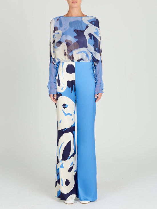 silvia tcherassi Macerata Blouse Celeste Bloom Solo queda un día