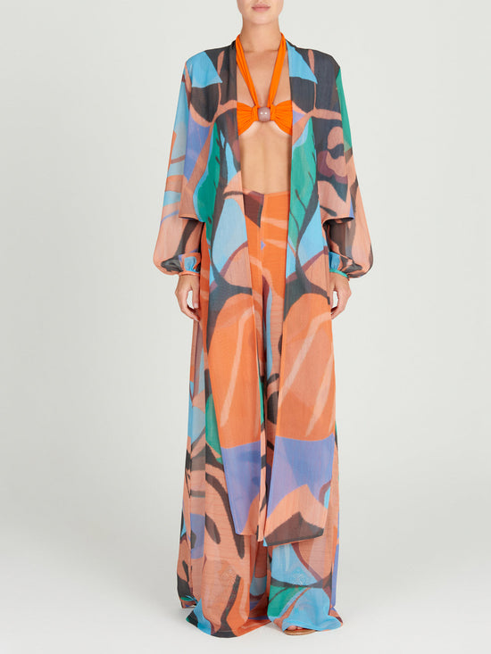 silvia tcherassi Honey Blouse Pastel Multi Swirls Grandes descuentos